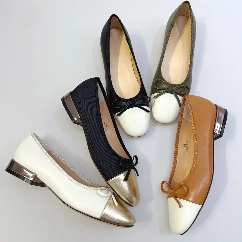 Premium Women Shoes New Season Calfskin Flat Mary Jane Ballerinas