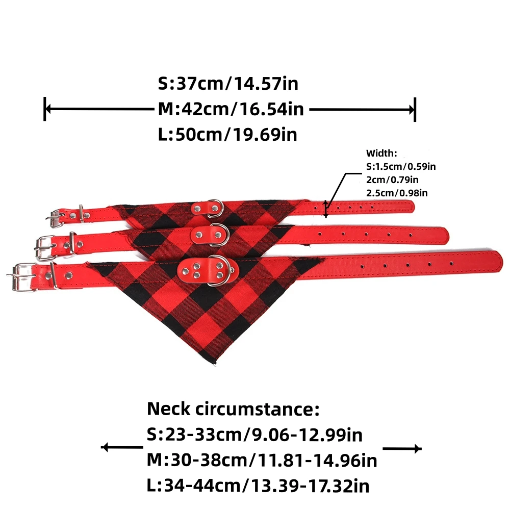 Pet scarf, dog saliva towel, neck cover, cat plaid triangular scarf