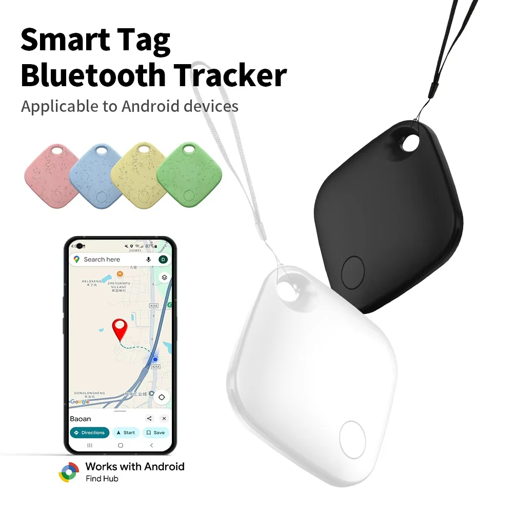 1/ 2pcs Location Tracker Work With Android Google's Find Hub App Positioning Key Finder Smart Tag for Xiaomi Samsung Pixel GMS