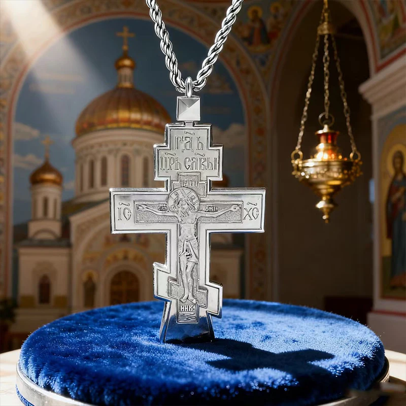 Neues 2026 Klassisches Orthodoxes Kreuz-Anhänger, vergoldet mit graviertem Kruzifix, christliche Andachtskette für den Gottesdienst und den Alltag – Detail 7