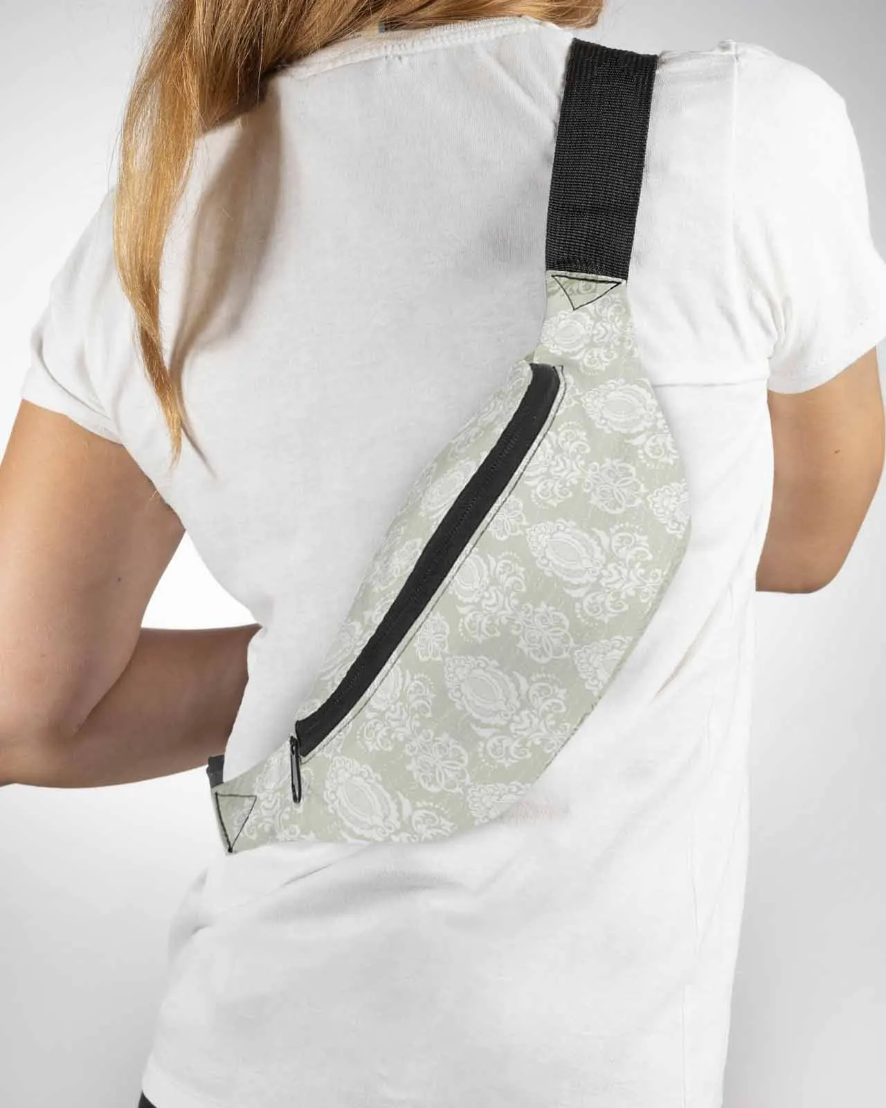 Retro Mottled Sage Green European Pattern  Men Women Waist Bag Fanny Pack Belt Bag Wallet Pouch Waterproof Banana Hip Bags