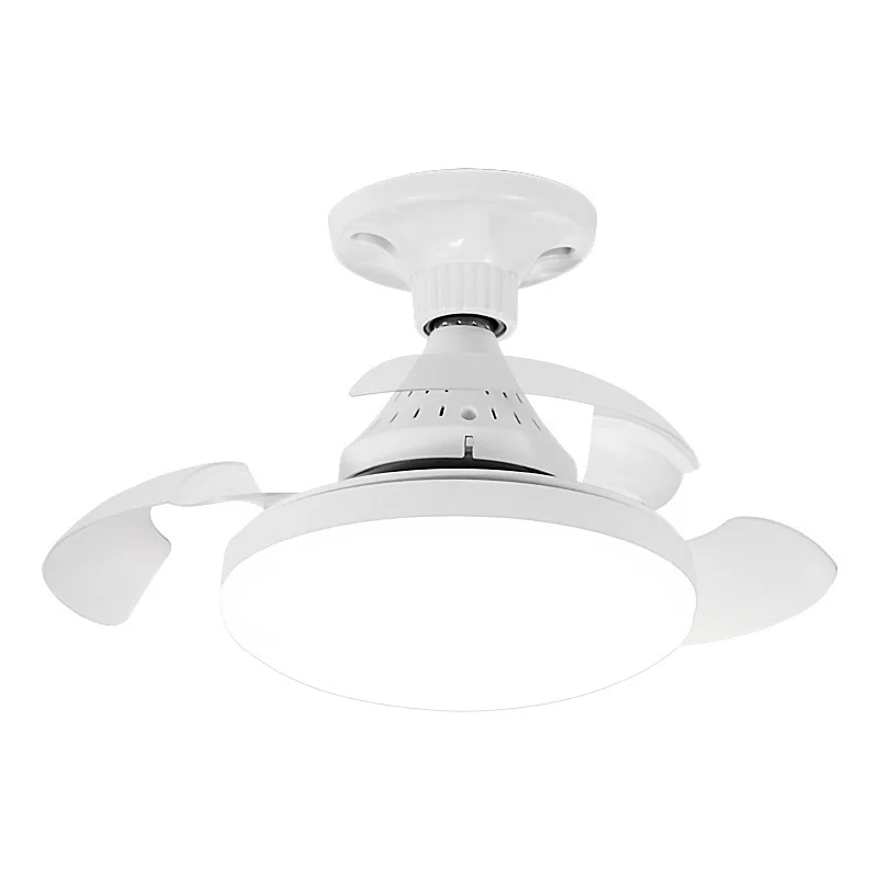 E27 Screw Ceiling Fan Integrated Light Removable Remote Control Invisible Fan Light Household Fan Light