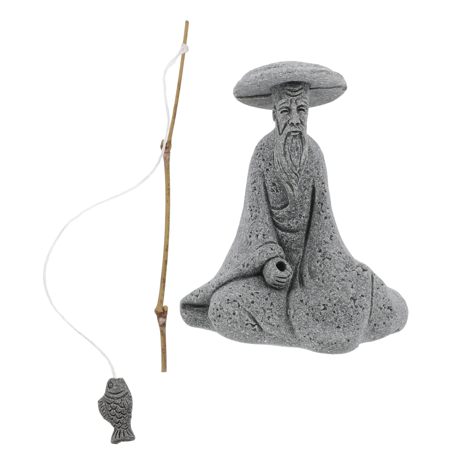 

Fishing Ornaments Statue Sand Fisherman Decoration Model Craft Aquarium Miniature Garden Adornment Pond Supplies Detailed