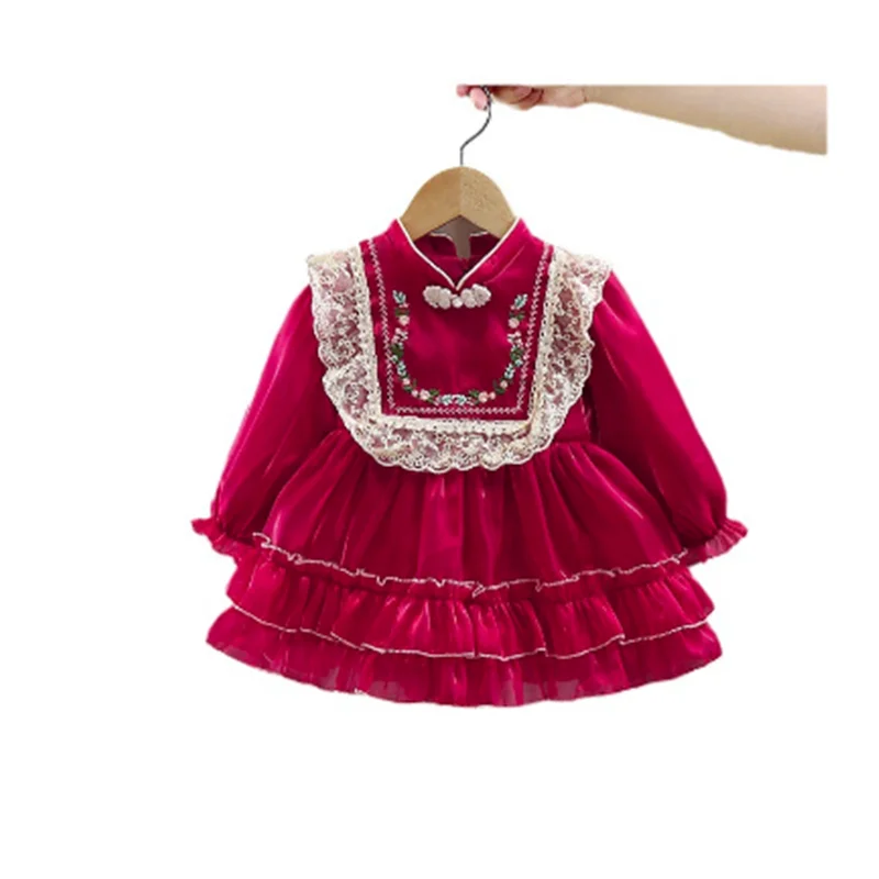 Girls Dresses Spring Autumn Children Cotton Princess Party Dress For Baby Clothes 1 To 5 Years Kids Christmas Dress Costume 2024