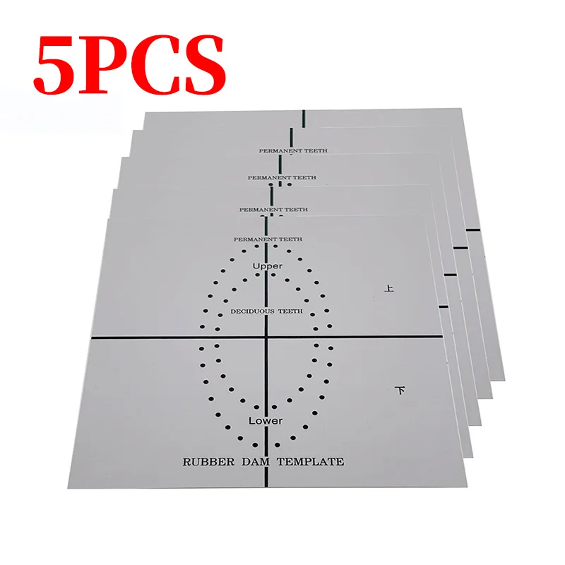 5pcs Dental Rubber Dam Punch Hole Positioning Board Barrier Template dentist Lab Instrument Tool