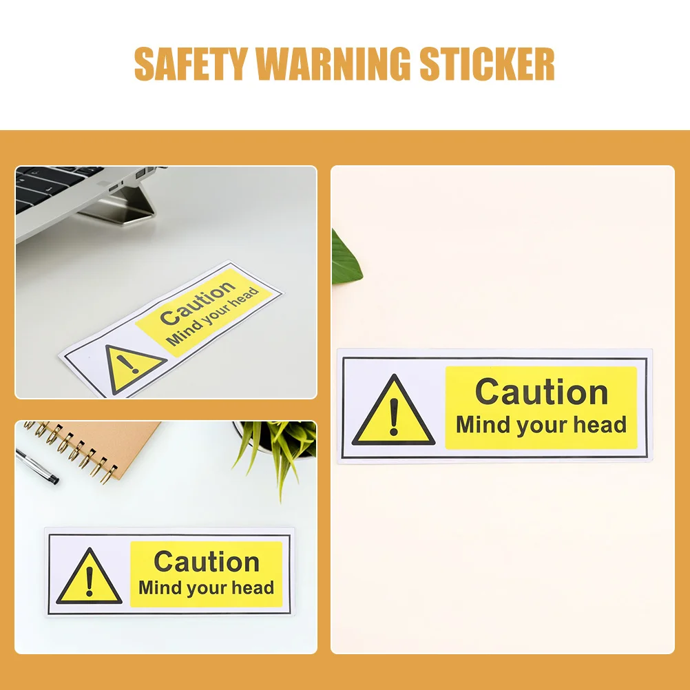 2pcs Safety Sticker Clear Warning Decals Durable Waterproof Pp Material For Factory School Hospital Use Self Adhesive Safety