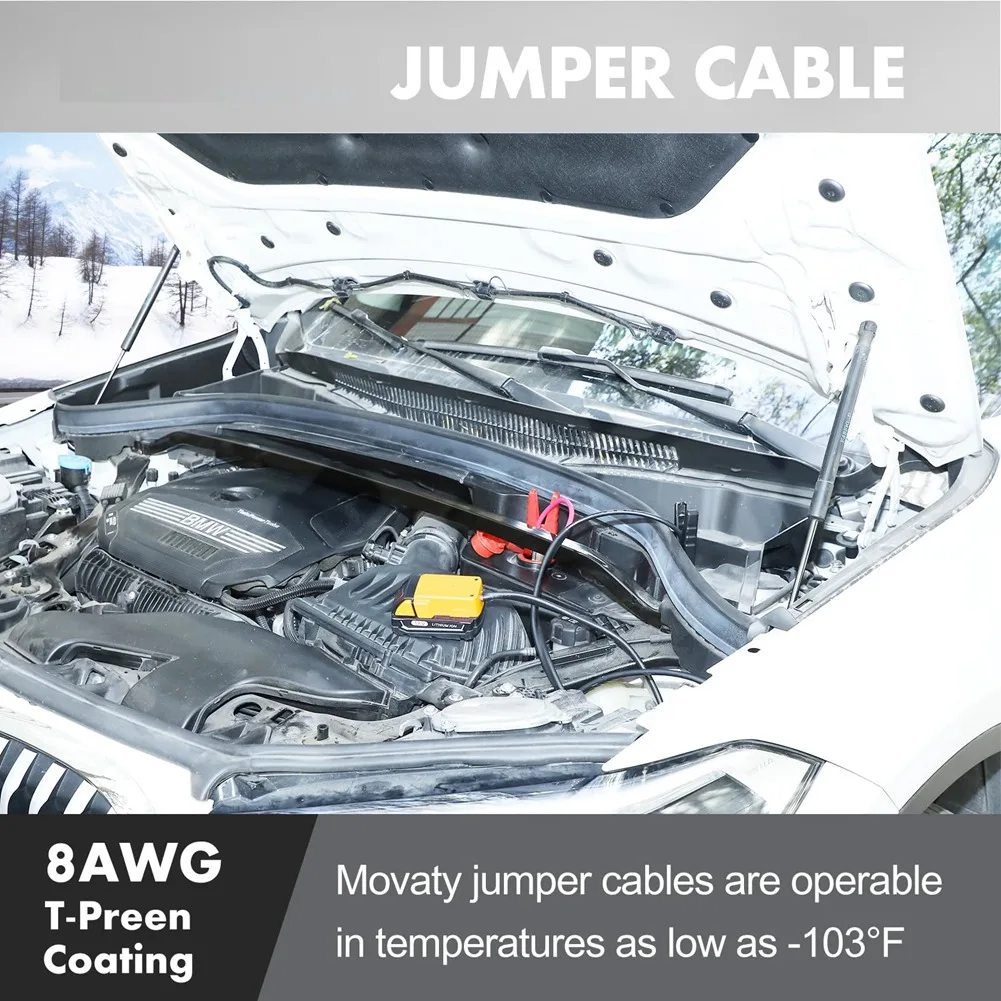 

Jumper Cable Clamps For M18 18V Battery, 8AWG Portable Battery Jumper Starter For Car Jump Starting Using Tool-AA70