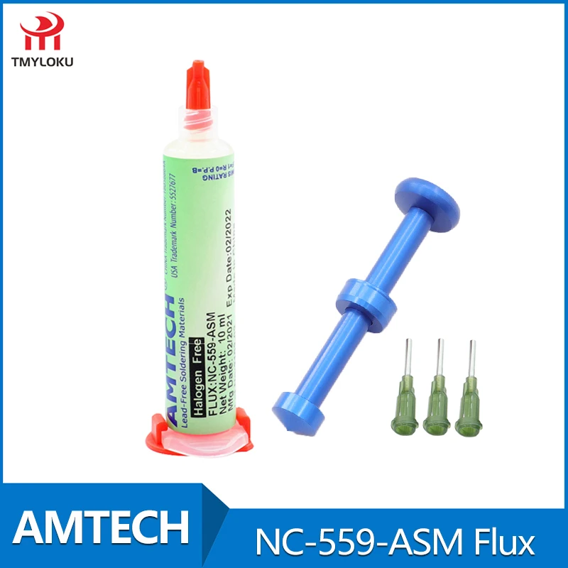 100%AMTECH  NC-559-ASM Flux paste lead-free solder paste solder flux + 3pcs Needles