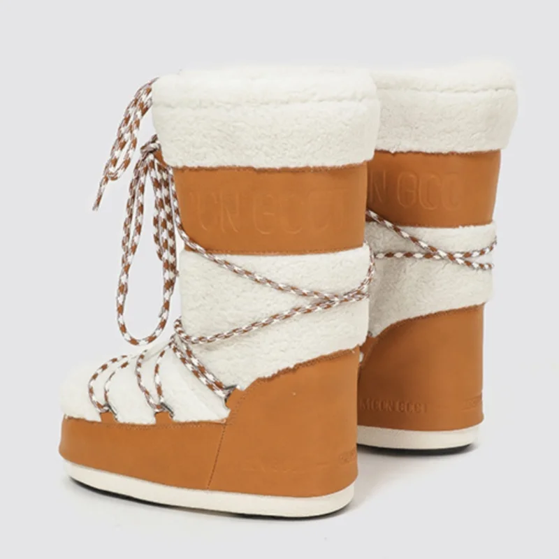 Designer Chunky Heel Platform Women Snow Boots All Match Fashion Winter Knight Boots Female Keep Warm Outdoor Casual Ski Boots