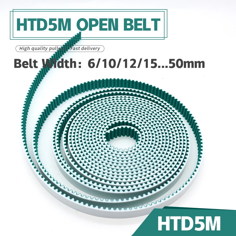 PU Polyurethane HTD 5M Open Belt 15mm 20mm 5M 25mm 30mm HTD5M Belt 35mm 40mm for CNC Belt Elevator Belt HTD5M Open Timing Belt