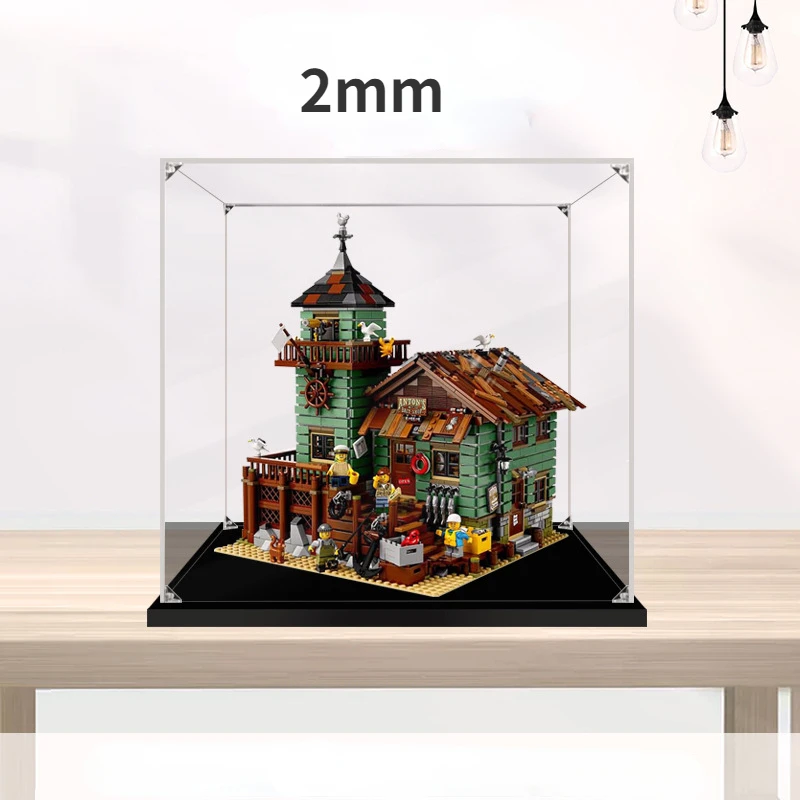 2mm 30 X 30X 38cm  Acrylic Display Box Dustproof Cover For 21310 Old Fishing Store (Level S Without Adhensive)