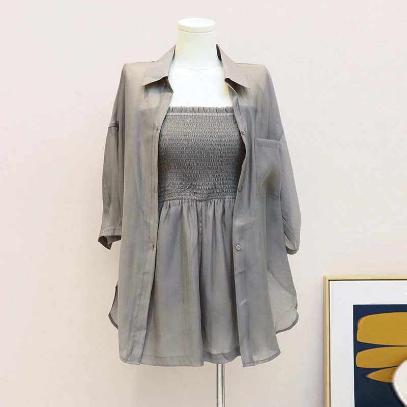 

Zuanaixi 2672 Летний ленивый повседневный комплект с защитой от солнца, женский эластичный комбинезон из двух предметов, корейский комплект Sle P...