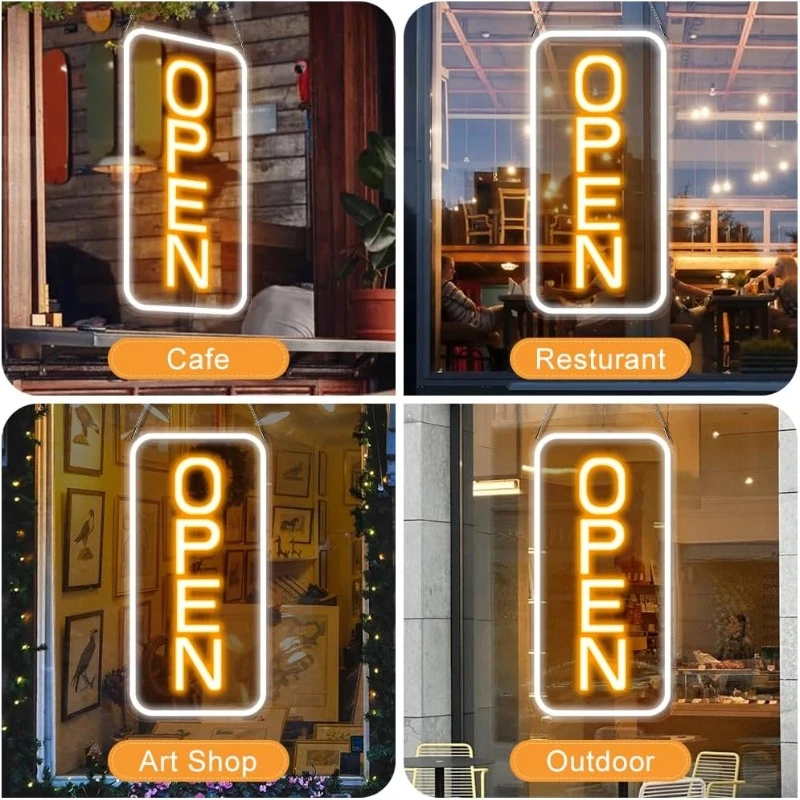 Open Neon Sign,LED Neon Light Signs USB Powered Neon Lights for Stores,Restaurants,Retail Shops,Storefront Window Business Decor