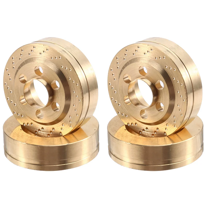 ODIES-4PCS Messing Remschijf Gewichten Interne Contragewicht Voor 1.9 2.2 Inch Velgen 1/10 RC Crawler TRX4 Axiale SCX10 Capra