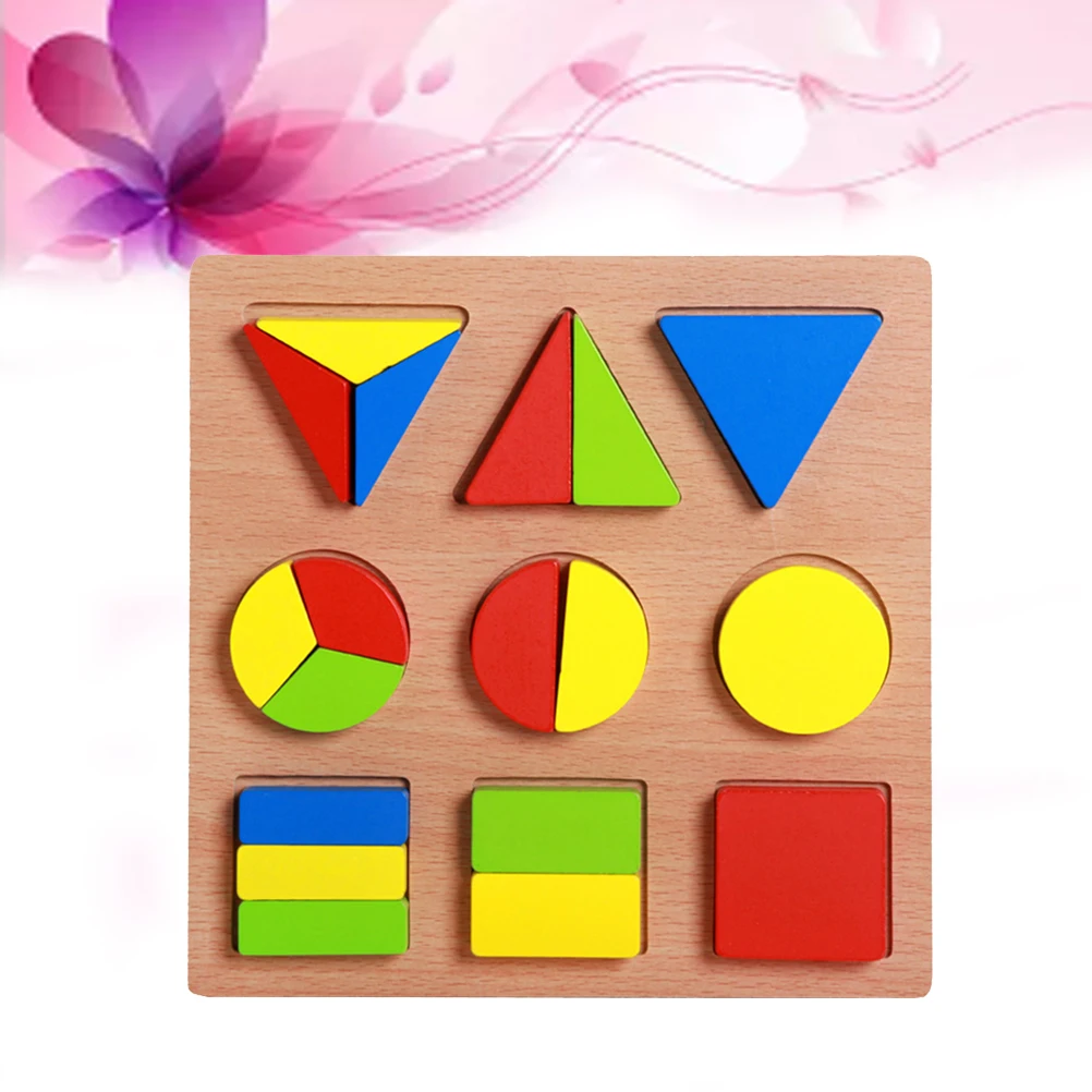 1 Set Holzform-Einlagen, geometrisches kognitives Brett, Puzzle für Kinder, pädagogisches Matching-Spiel, Entwicklung der Feinmotorik