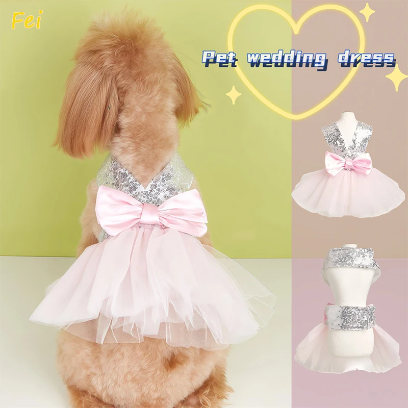 

Luxury Summer Princess Dog Dress for Chihuahua/Poodle Tutu Wedding Gown Puppy Party Skirt Photo Shoot Pet Dog Clothes Fashion
