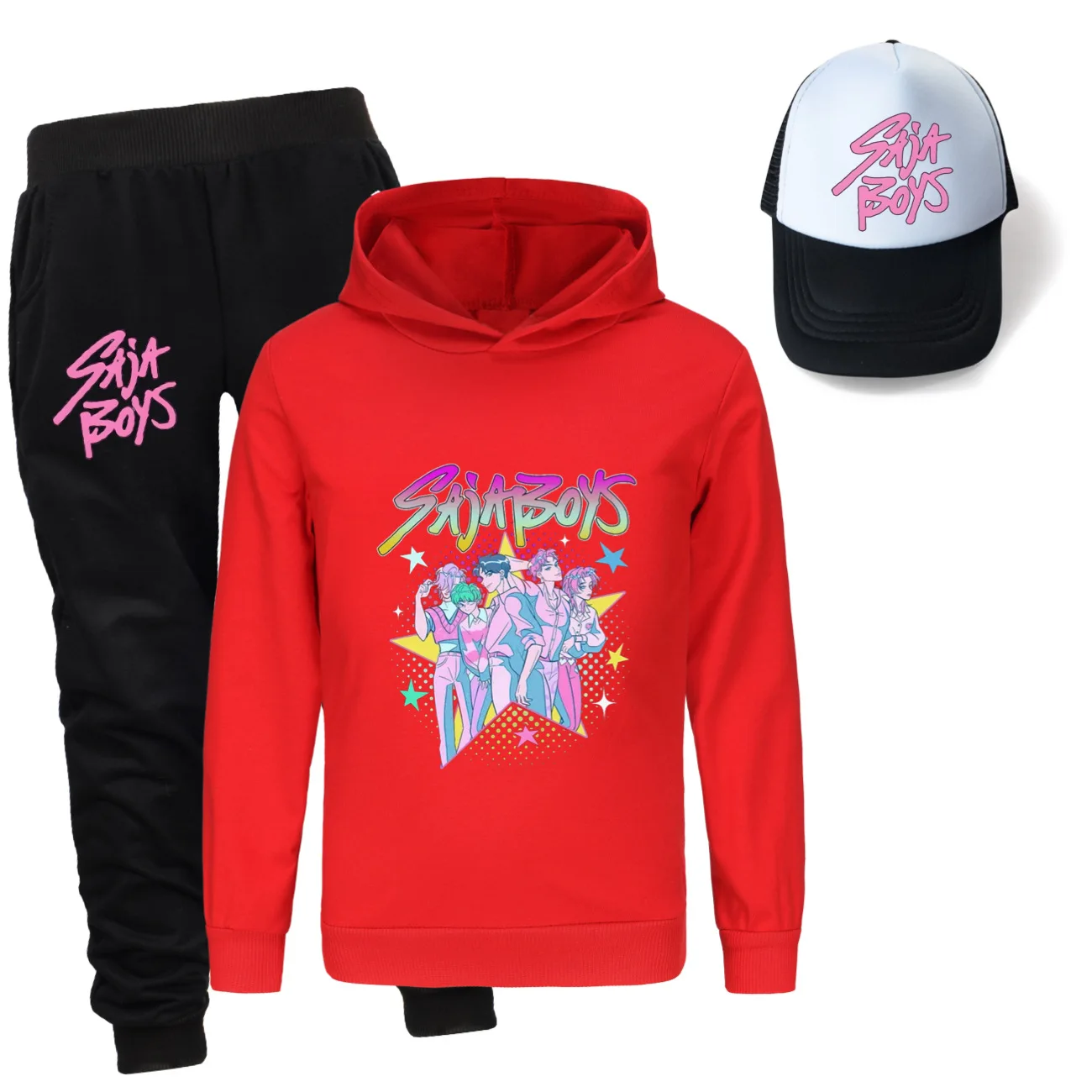 

KPop Demon Hunters Children's Hoodie Set with Boys' Casual Sports Shirt and Two tone Girls' Soft and Comfortable Pants Kid Cloth