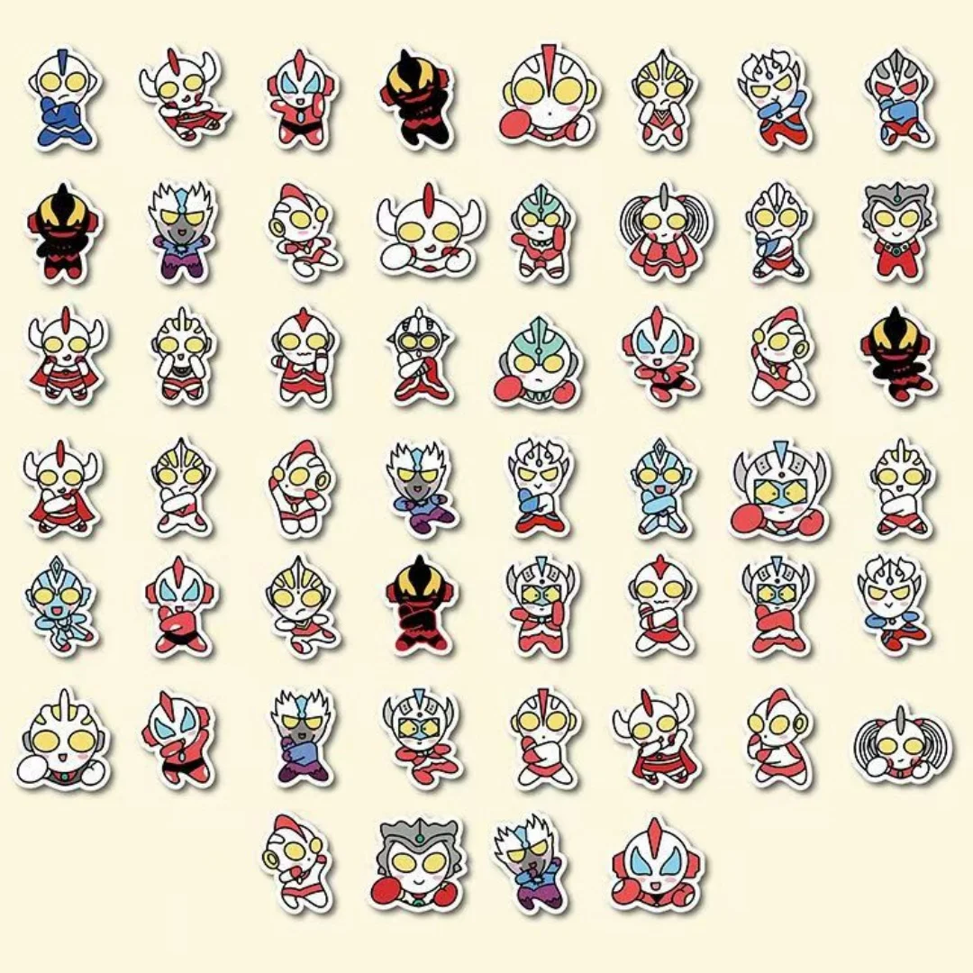 100 قطعة من ملصقات Beast Kingdom Ultraman الكرتونية اللطيفة المقاومة للماء على الجليد وملصقات منزلية من الفينيل القديم