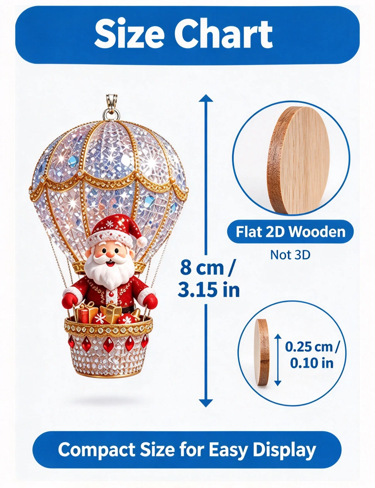 8 2D hot air balloon holiday pendants, holiday gifts - festive atmosphere decorations | Christmas tree decoration pendants
