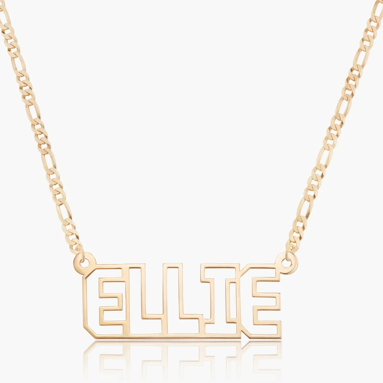 Personalized Outline Modern Cut Out Necklace Custom Hollow Name Pendant Stainless Steel Nameplate Gold Choker Jewelry For Women