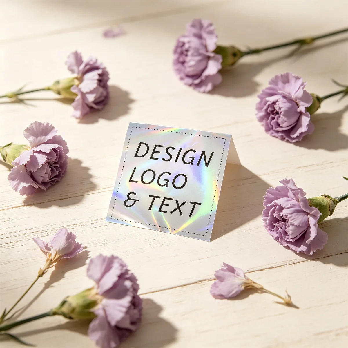 Silver Laser Holographic Reflective Stickers Custom Personalized Logo Design, Unique Custom Identification Brand Sticker Labels - view 2