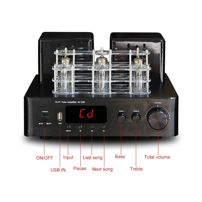 Sunbuck HIFI 6U1 6K4 Vacuum Tube Integrated Amplifier, Bluetooth Coaxial optical input Stereo Lossless decoding USB Preamplifier