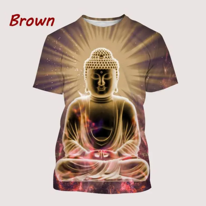 Buddha 3d Printing Hip Hop Summer Men's Personality T-Shirt Trend Fashion Street Creative Casual Comfortable Short-Sleeved Top