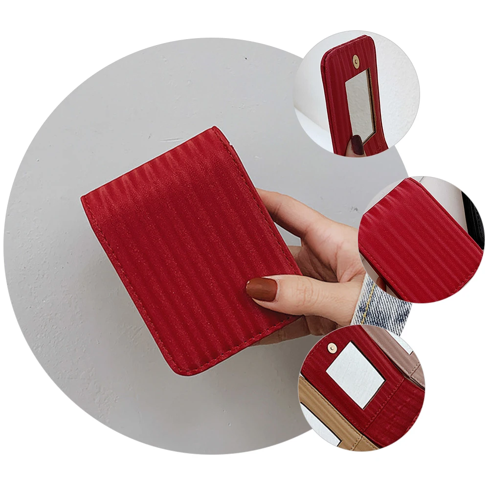 

Mini Lipstick Bag Holder for Purse Portable Travel Makeup Bags Organizer Case with Mirror Women Woman