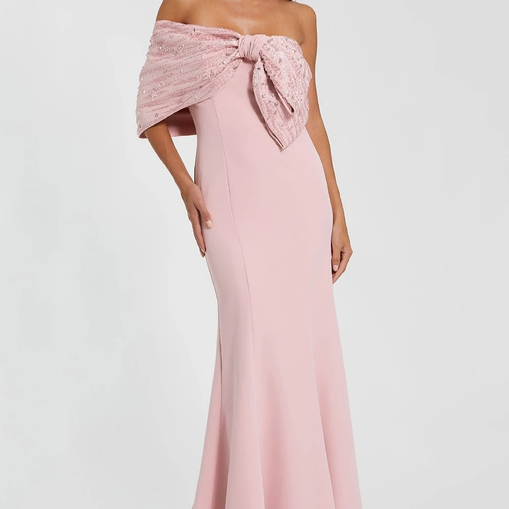 

Customized A-line Evening Dresses Floor-length Off The Shoulder Sleeveless Prom Gown Fashion Crystal Beading Backless Party Gown
