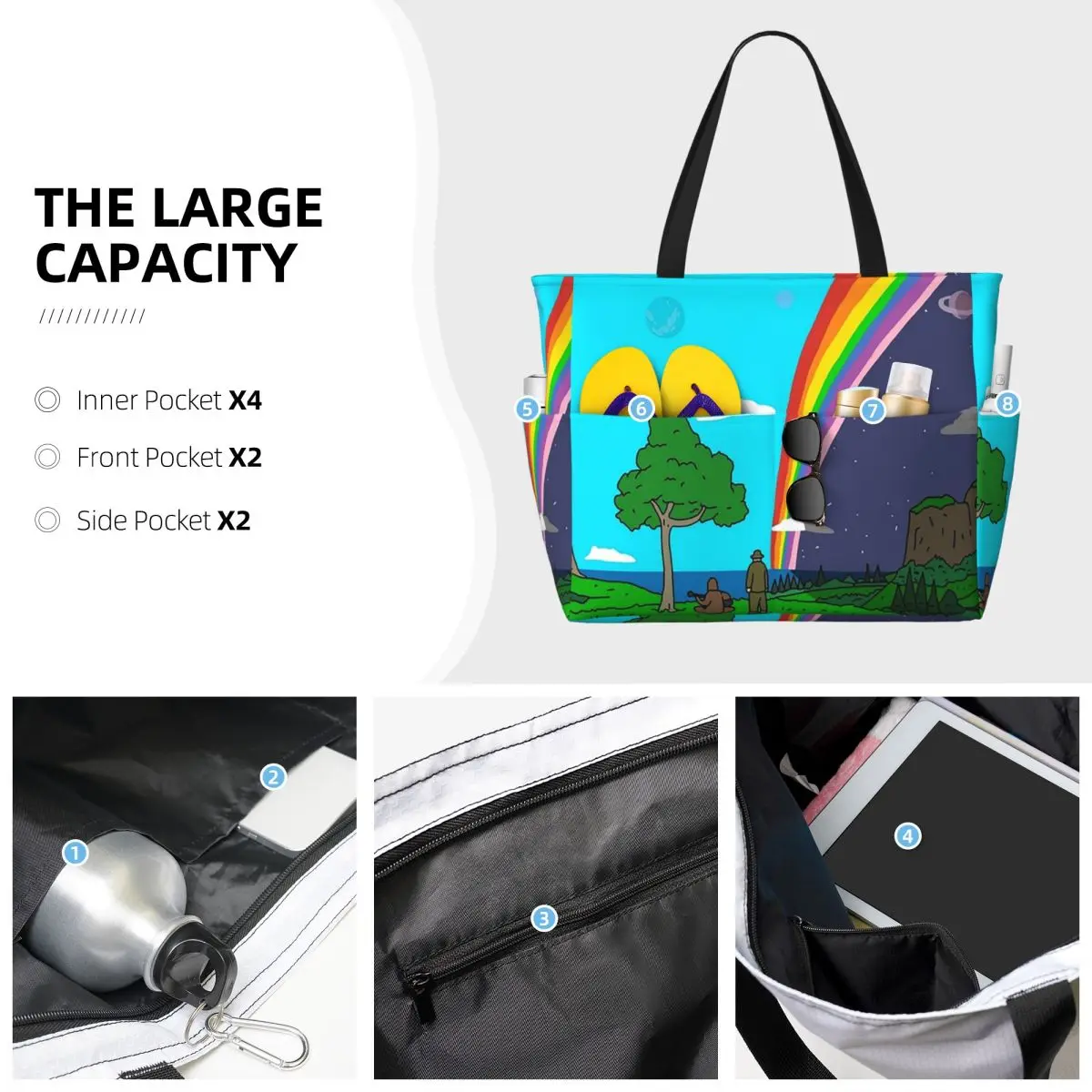 Big Lez Show Landsc Beach Tote Bag Sport Gym Yoga Duffle Large Tote Bag Women Travel Bag Fitness bag
