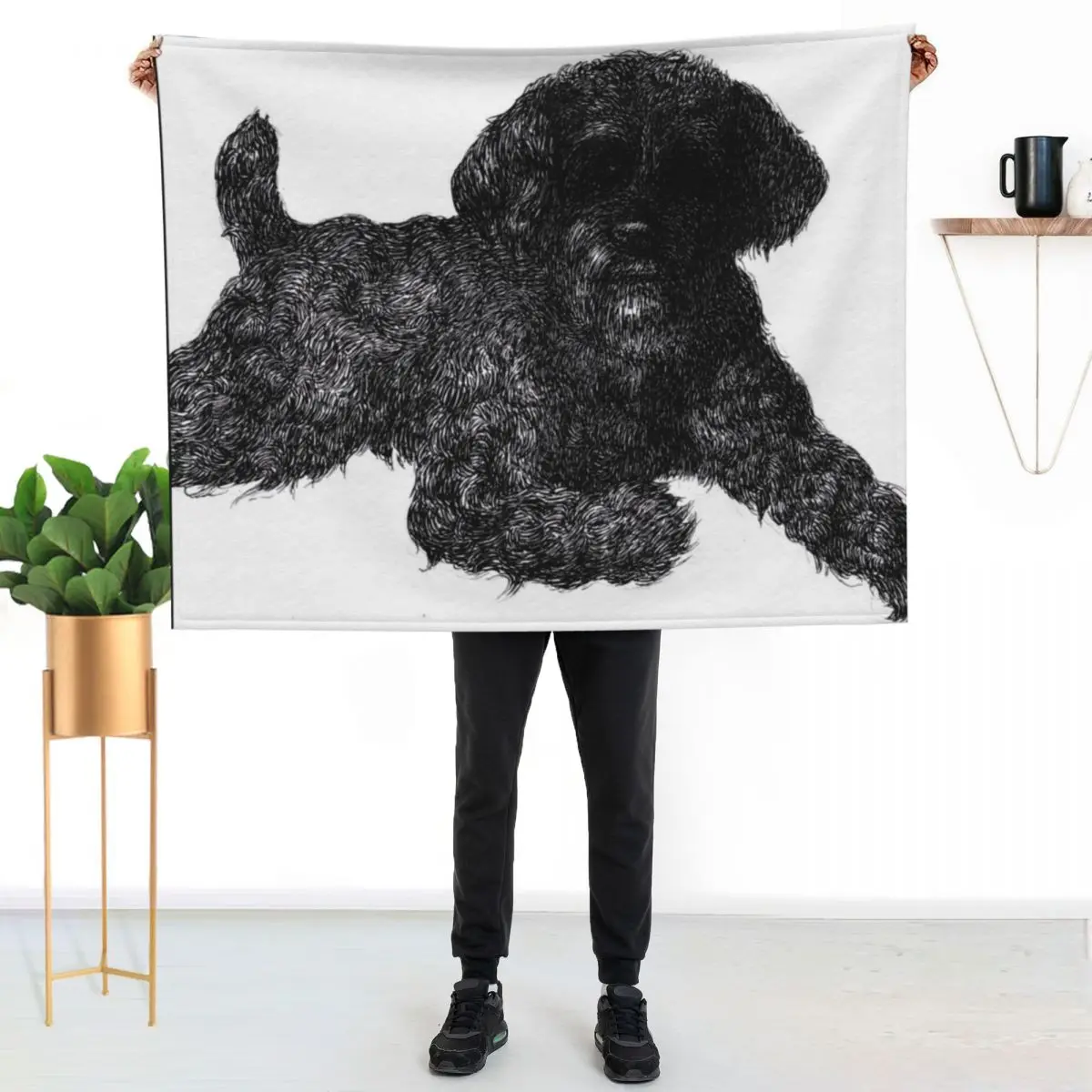 An Adorable Black Cockapoo Throw Blanket Softest Blankets For Bed Plush Loose Personalized Gift Blankets