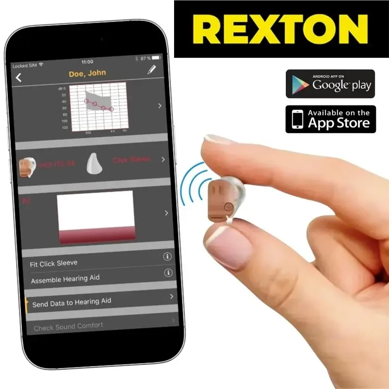 Aide auditive numérique Rexton Inox 5A, 8 canaux, ITC CIC, aide auditive discrète, amplificateur sonore réglable