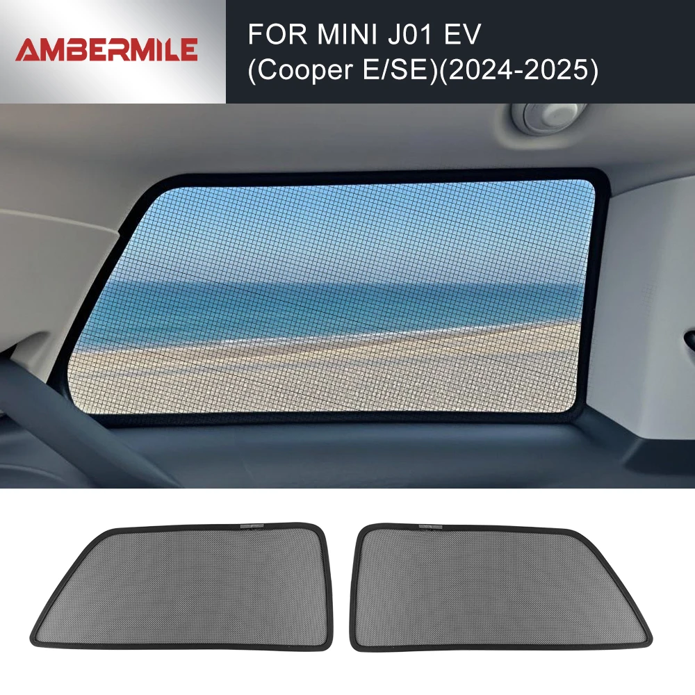 

Sunshade for Mini Cooper E J01 EV Electric 2024 2025 Mesh Cover Side Window Magnetic Shade Blind Car Accessories