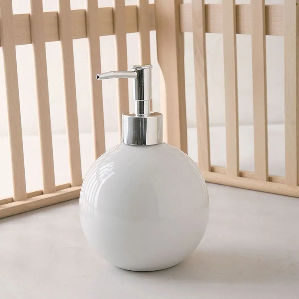 Portable Ceramic Hand Soap Bottle Press Type Refillable Liquid Soap Container Reusable Leakproof Lotion Bottle Household