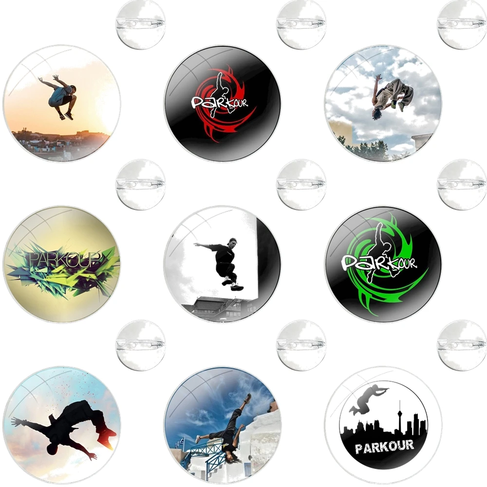 Badge Brooch Pin Accessories For Clothes Backpack Decoration gift cool sports Parkour