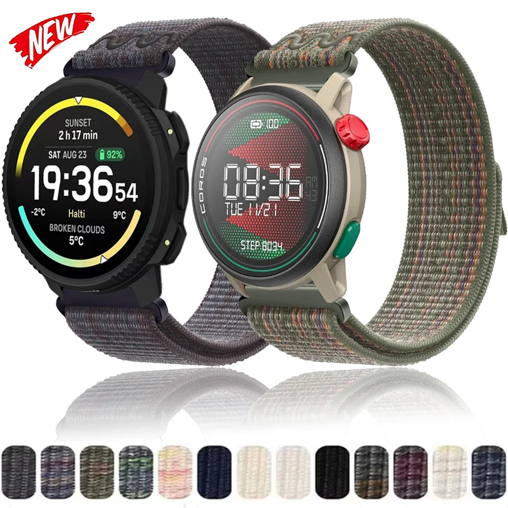 22mm 20mm Nylon-Schlaufenarmband für Suunto Vertical 2 1/Race 2 S Atmungsaktives Armband CMF Watch 3 2 Pro COROS APEX 4 42mm/PACE 4 Pro