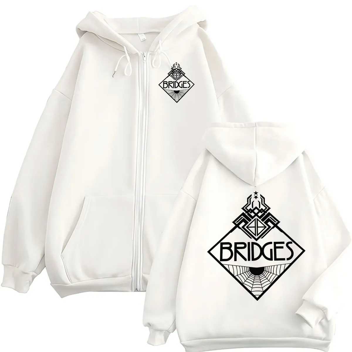 Game Death Stranding Bridges Print Zipper Hoodie Men Women Vintage Fashion Oversized Sweatshirt Casual Long Sleeve Coats Hoodies