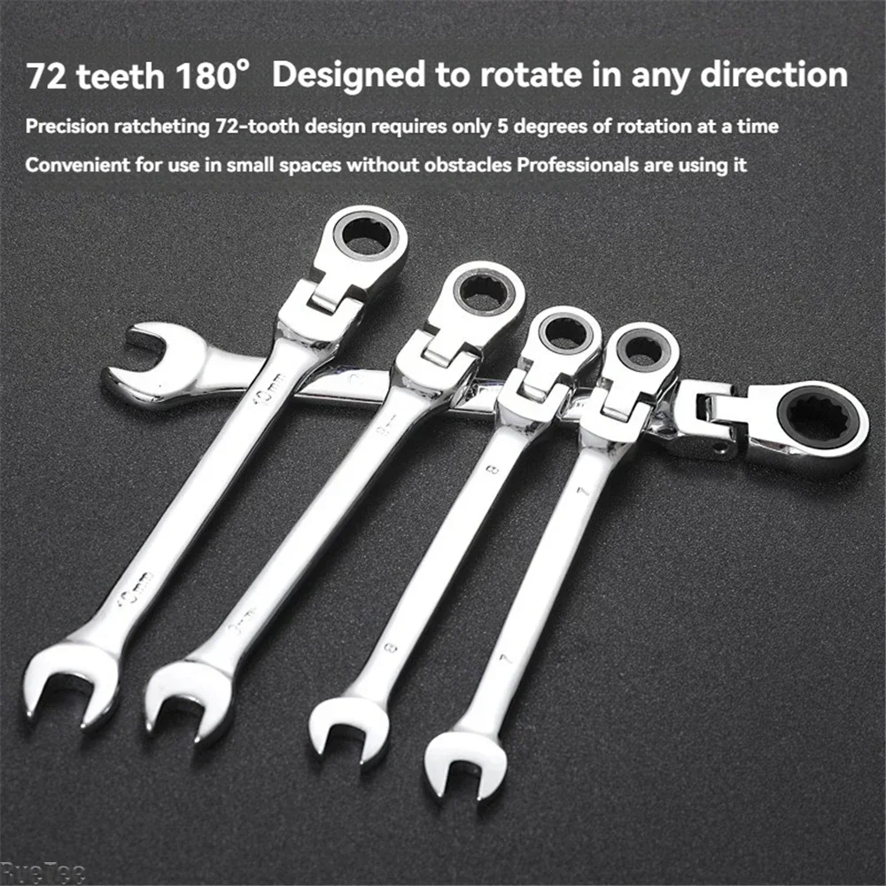 Ratchet Wrench Double End Automotive Repair Tool Set Quick and Labor-saving Industrial Grade Extended Opening Small Board