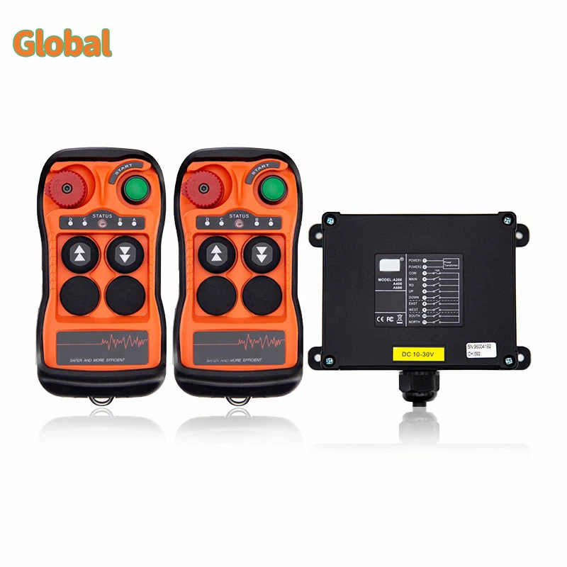 QA200 2 buttons singIe speed industrial Wireless Radio Crane Remote Control switches winches Hoist track crane Lift controller