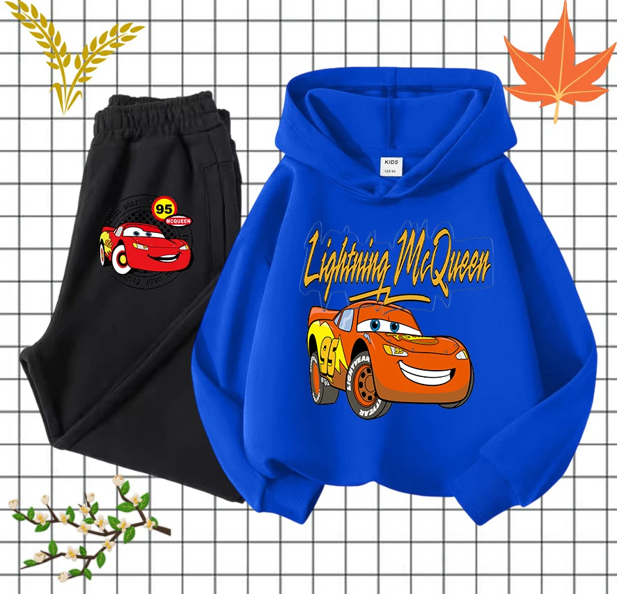 

Childrens Hoodie Lightning McQueen Anime Print Classic Character Image Daily Life Fashion Wear For Boys And Girls