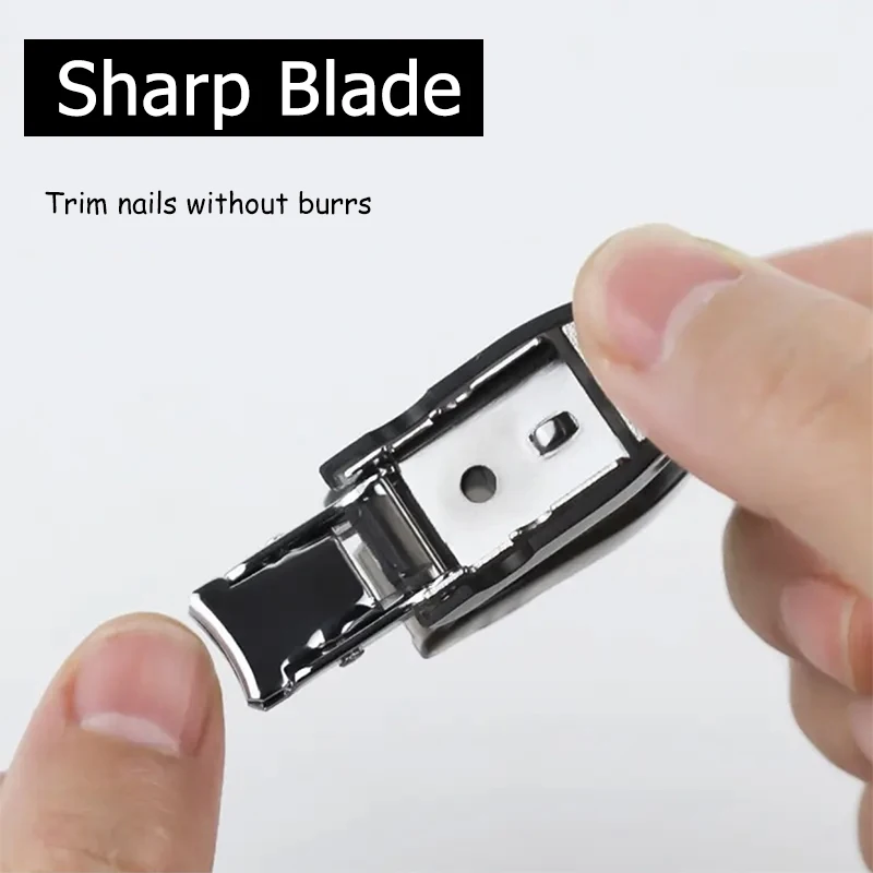 Mini Nail Clipper Foldable Fingernail Cutter Wide Jaw Opening Manicure Tool With Key Ring Outdoor Camping Multi Tool