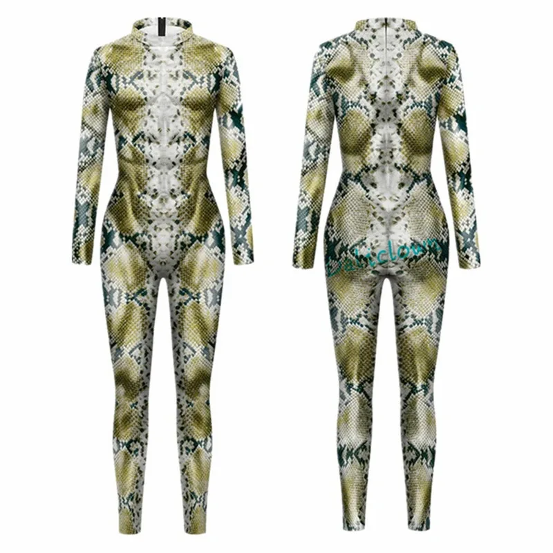 الأخضر الأفعى طباعة ثوب بودي كون مثير المرأة رومبير ارتداءها للحزب اللياقة البدنية الزي تأثيري حلي الإناث قطعة واحدة البدلة