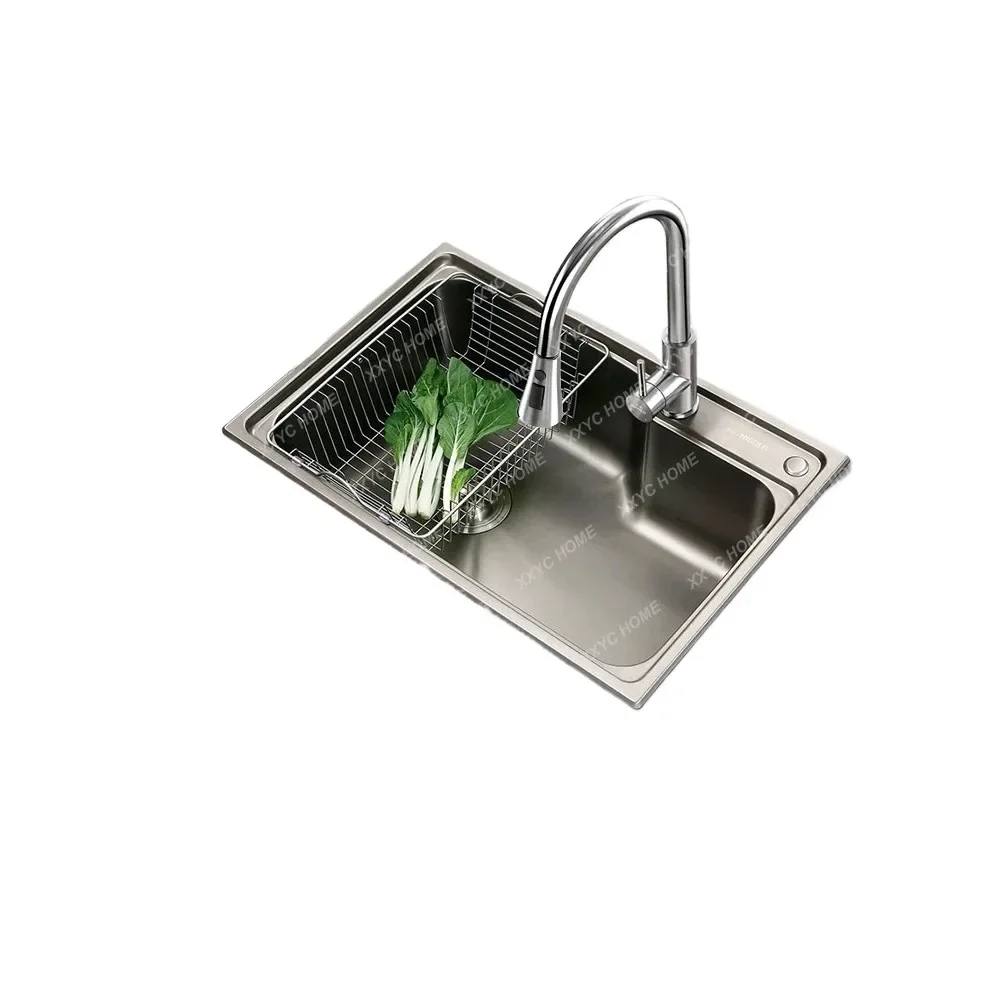 

Black Titanium Nano Kitchen Stretch Single Table Drop-in Sink