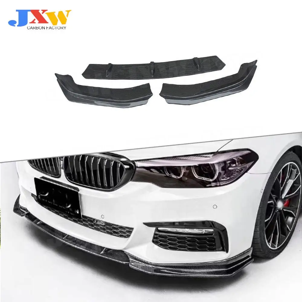 3PCS/Set Carbon Fiber Front Bumper Lip Splitters Spoiler For BMW 5 Series G30 G31 G38 Sport 2017 2018 2019 Bumper Guard