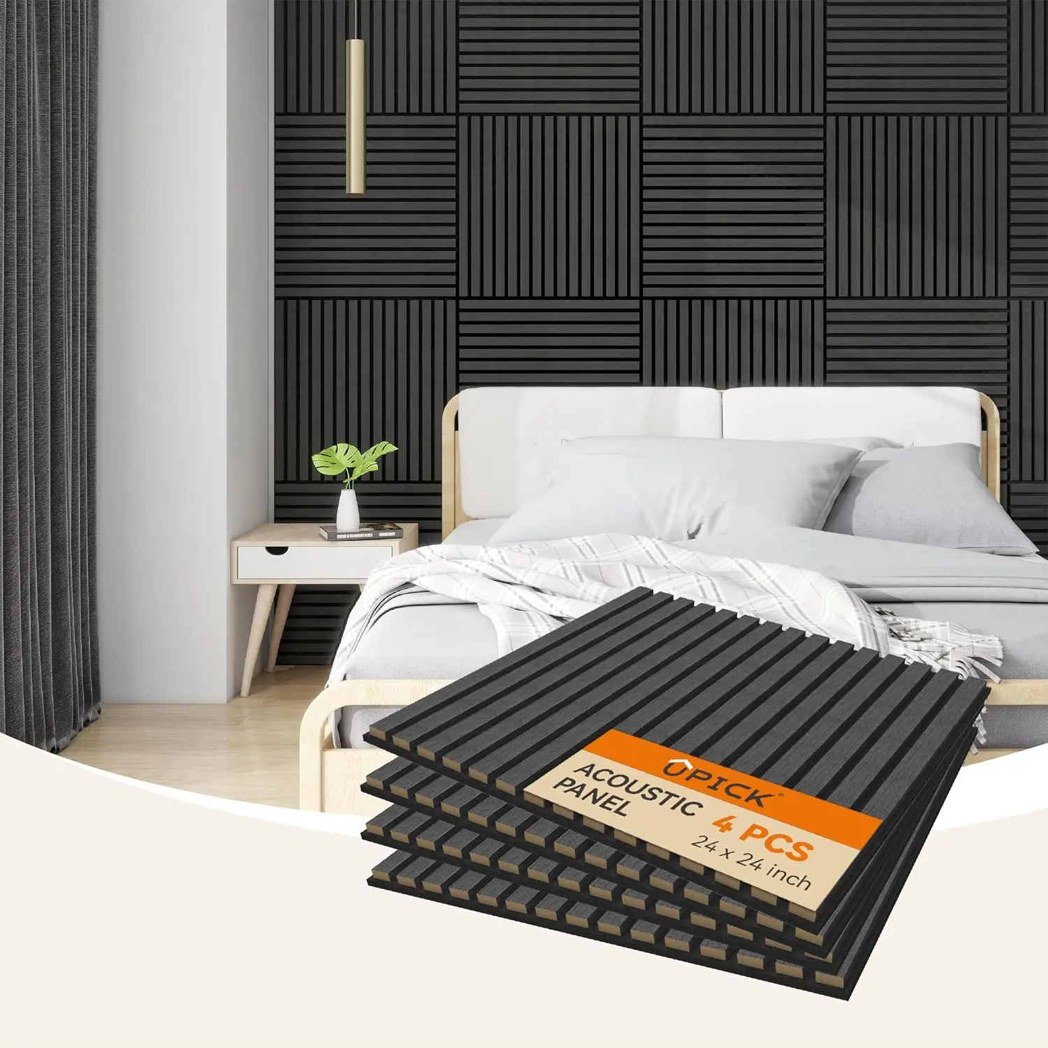 MDF Acoustic Wood Slat Wall Panels, 24