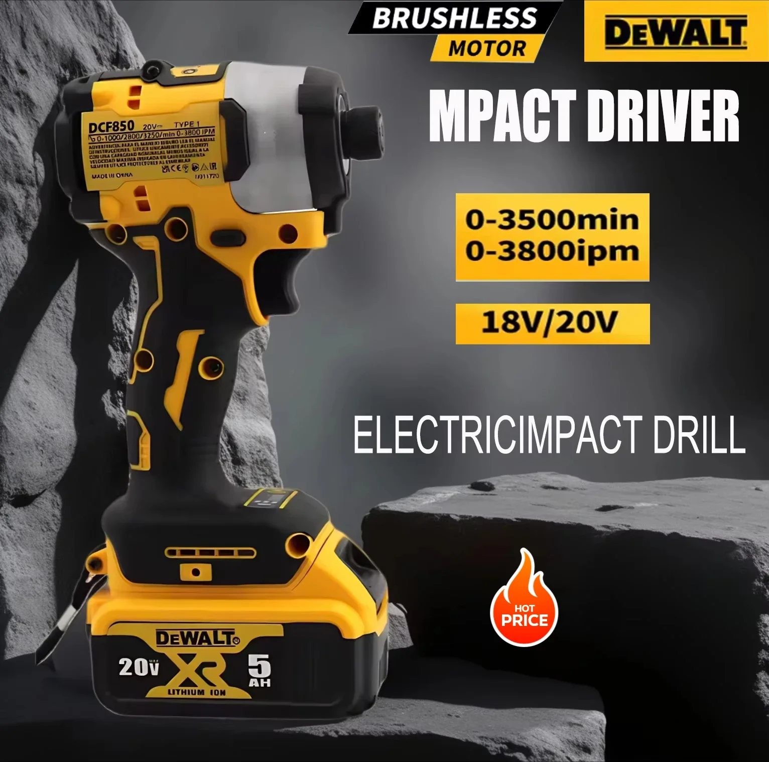 

Новая электрическая ударная дрель Dewalt, скорость 3250 об/мин, бесщеточный двигатель, 1/4 электроинструмента, электрическая отвертка DCD887, аккумулятор 20 В