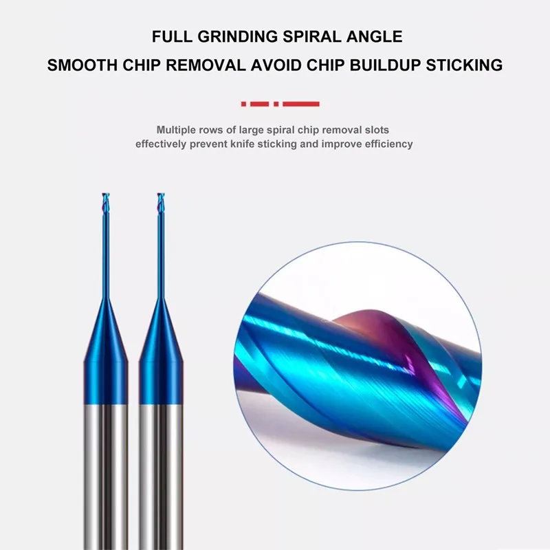 SHAZAM HRC65 2-Flute Tungsten Steel Carbide Nano Coating Deep Groove Flat Bottom Endmills CNC Mechanical Machining Cutter Tools