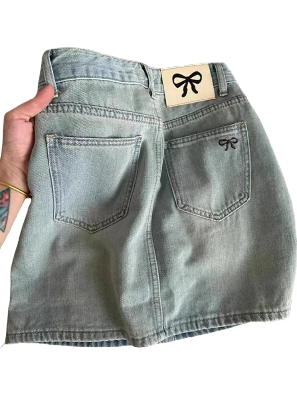 

High Waist A-Line Skirt Women's Denim f-length Summer Slimming Loose Fit American Sle Commute Korean Version