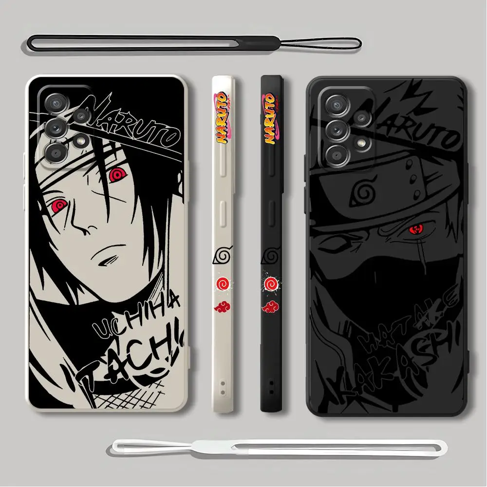 Anime N-Narutos Case for Samsung Galaxy A73 A53 A54 A34 A32 A42 A21s A11 A12 A23 A13 A72 A22 Square Liquid Cover