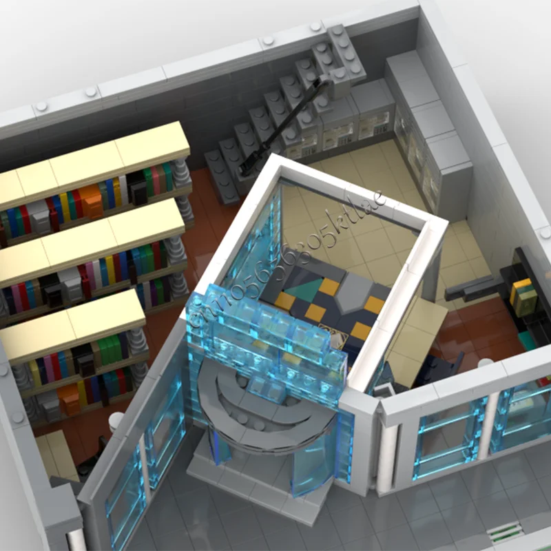 3082 個の都市現代図書館モジュラービルディングブロッククリエイティブ建築モデルディスプレイおもちゃ子供のための組み立て誕生日プレゼント